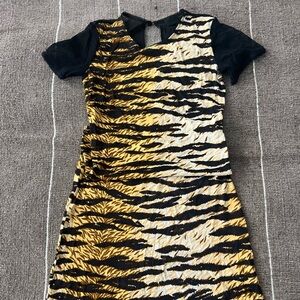 Vintage D&G Leopard Mesh Print Top and Matching Skirt